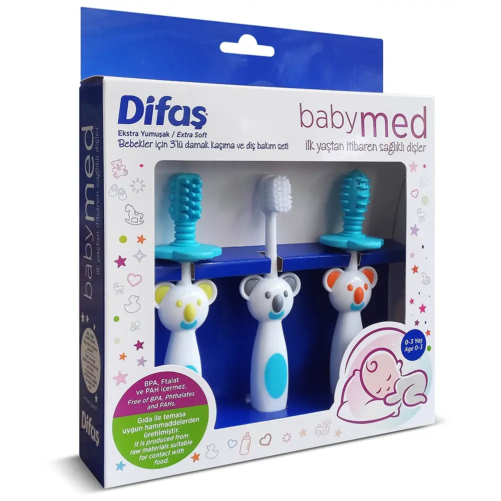 Baby Med Bebek Ağız Bakım Seti (Mavi)