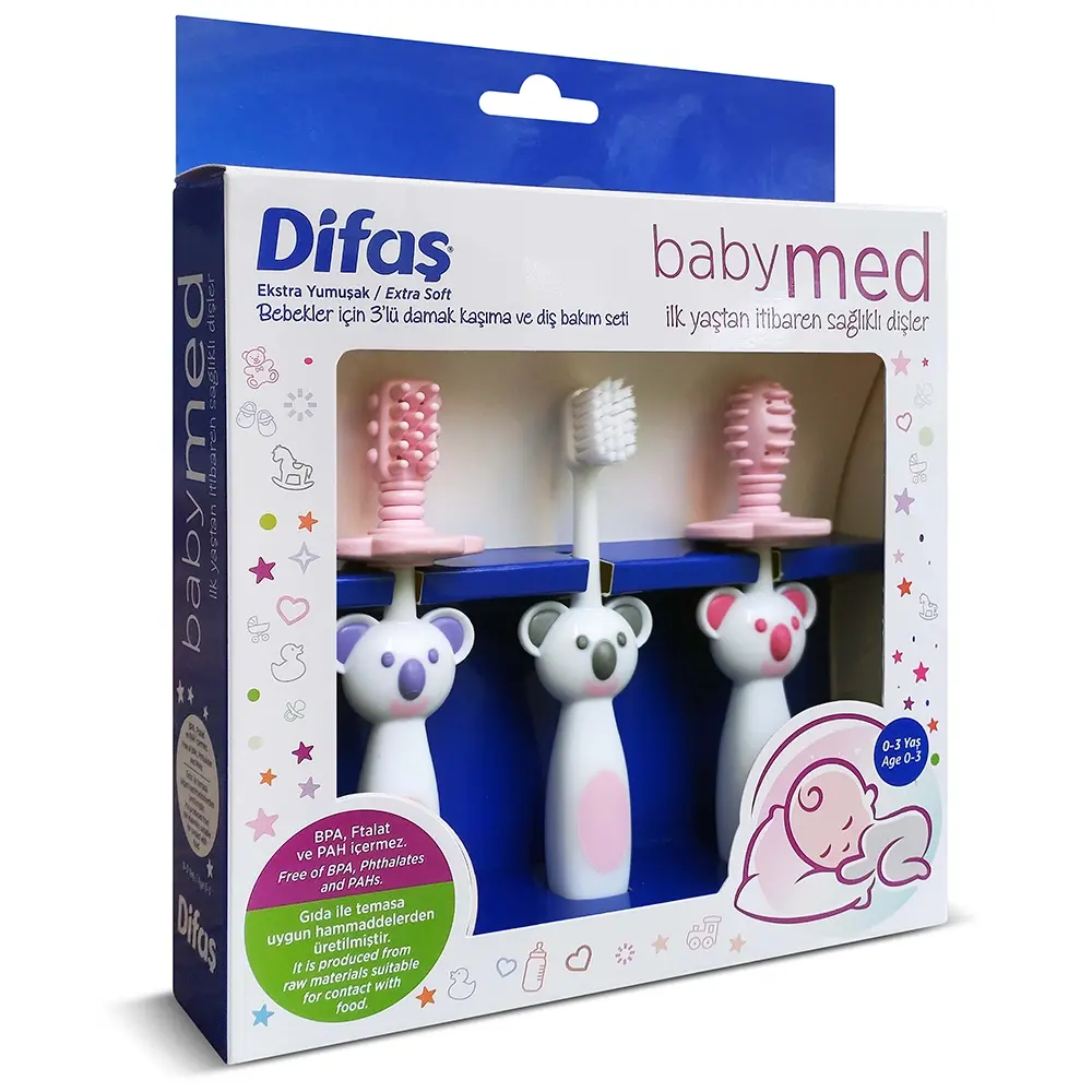 Baby Med Bebek Ağız Bakım Seti (Pembe)
