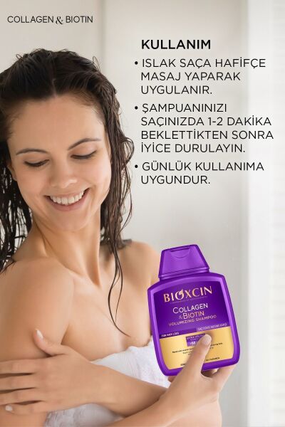Bioxcin Collagen Ve Biotin Hacim Şampuanı 300 ml 2 li