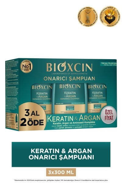 Bioxcin Keratin & Argan Şampuan 300 ml 3 al 2 öde