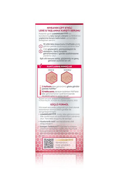 Nivea Cellular Luminous630 2 si 1 arada Leke & Yaşlanma Karşıtı Serum 30 ml