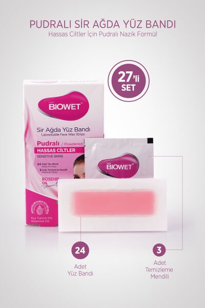 Biowet Pudralı Sir Ağda Yüz Bandı 27'li