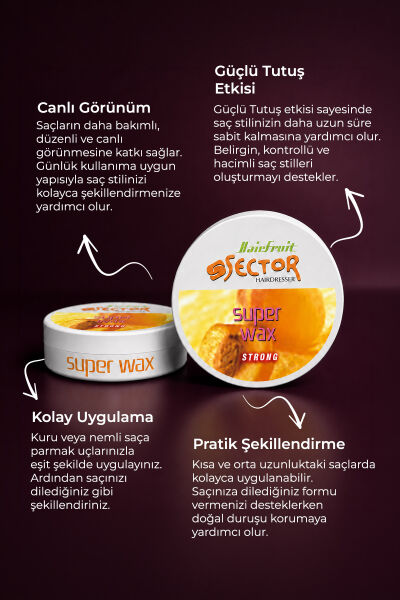 Sector Hairfruit Strong Süper Wax Turuncu 150 ml