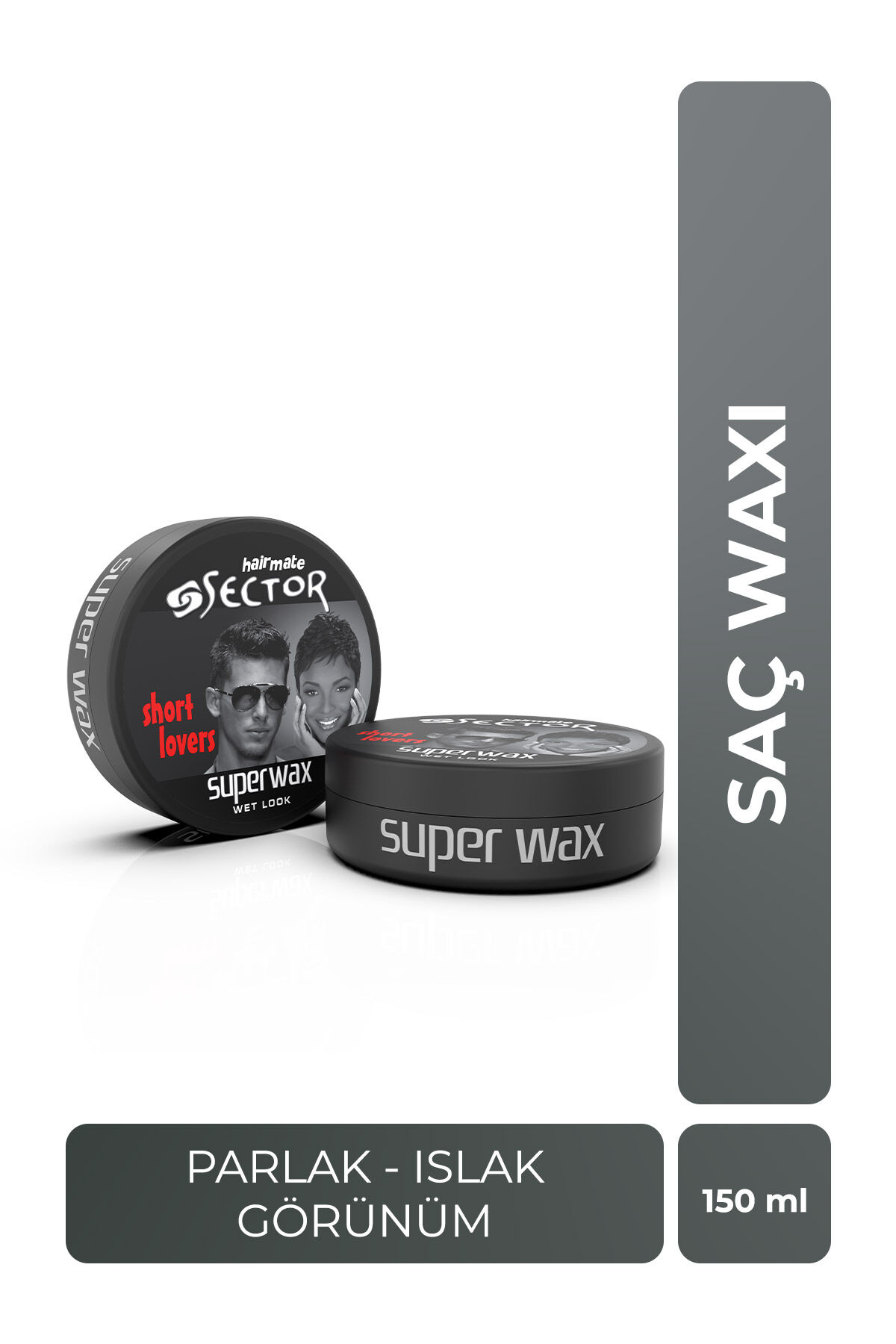 Sector Hairmate Wet Look Süper Wax Siyah 150 ml