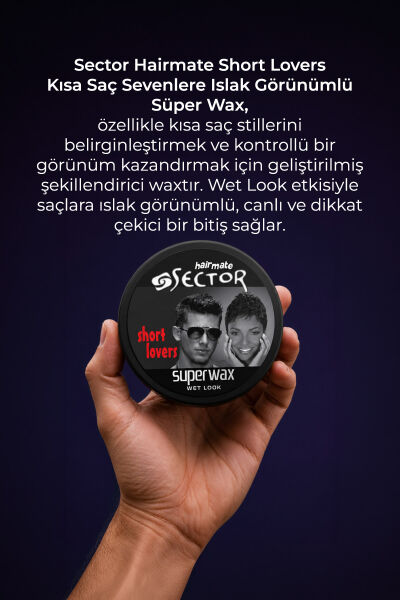 Sector Hairmate Wet Look Süper Wax Siyah 150 ml