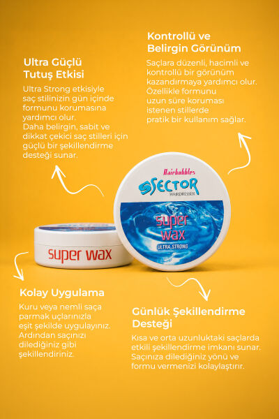 Sector Ultra Güçlü Tutuş Wax Mavi 150 ml