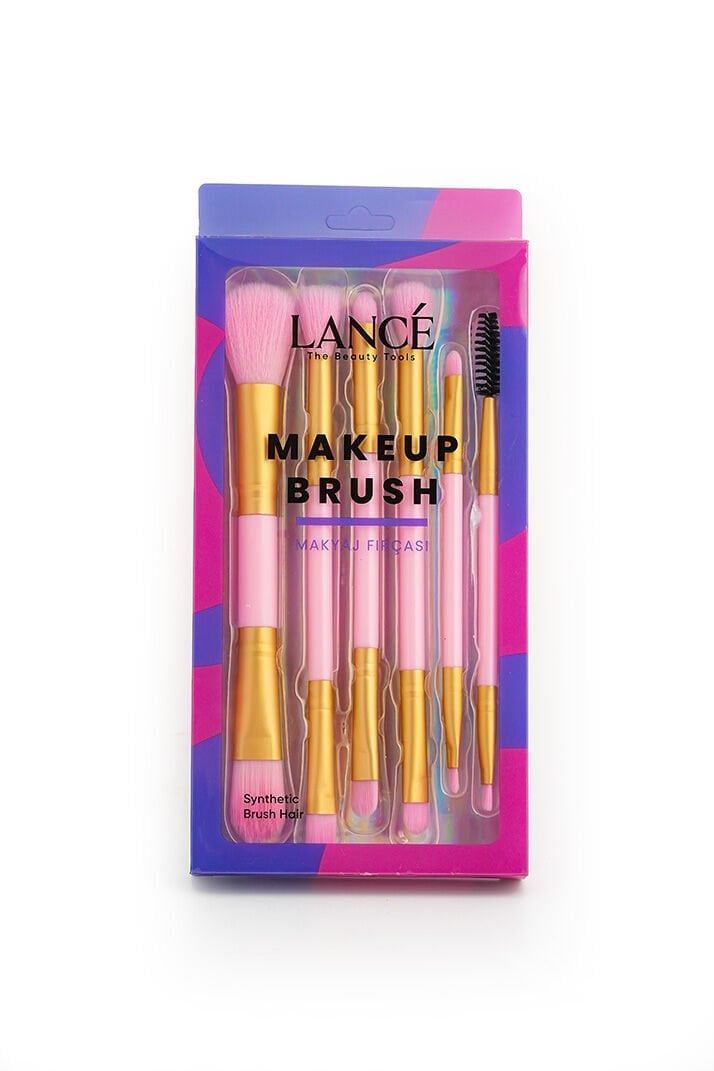 Lancé Professional Çift Taraflı 6lı Makyaj Fırça Seti Renkli