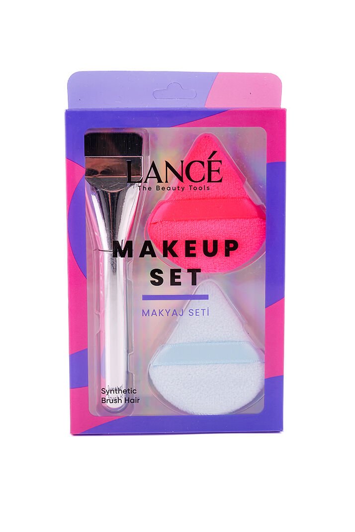Lancé Professional Maske Fırçası & 2'li Puf Seti