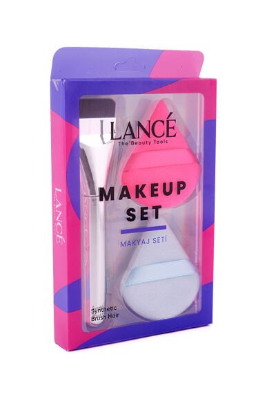 Lancé Professional Maske Fırçası & 2'li Puf Seti