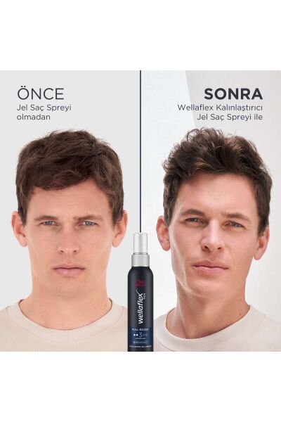Wella Wellaflex Men Full Boost Daha Kalın Telli ve Dolgun Görünümlü Jel Saç Spreyi Strong Hold  150 ml