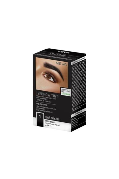 Neva Eyebrow Tint Vegan Kaş Boyası Seti 1 Saf Siyah