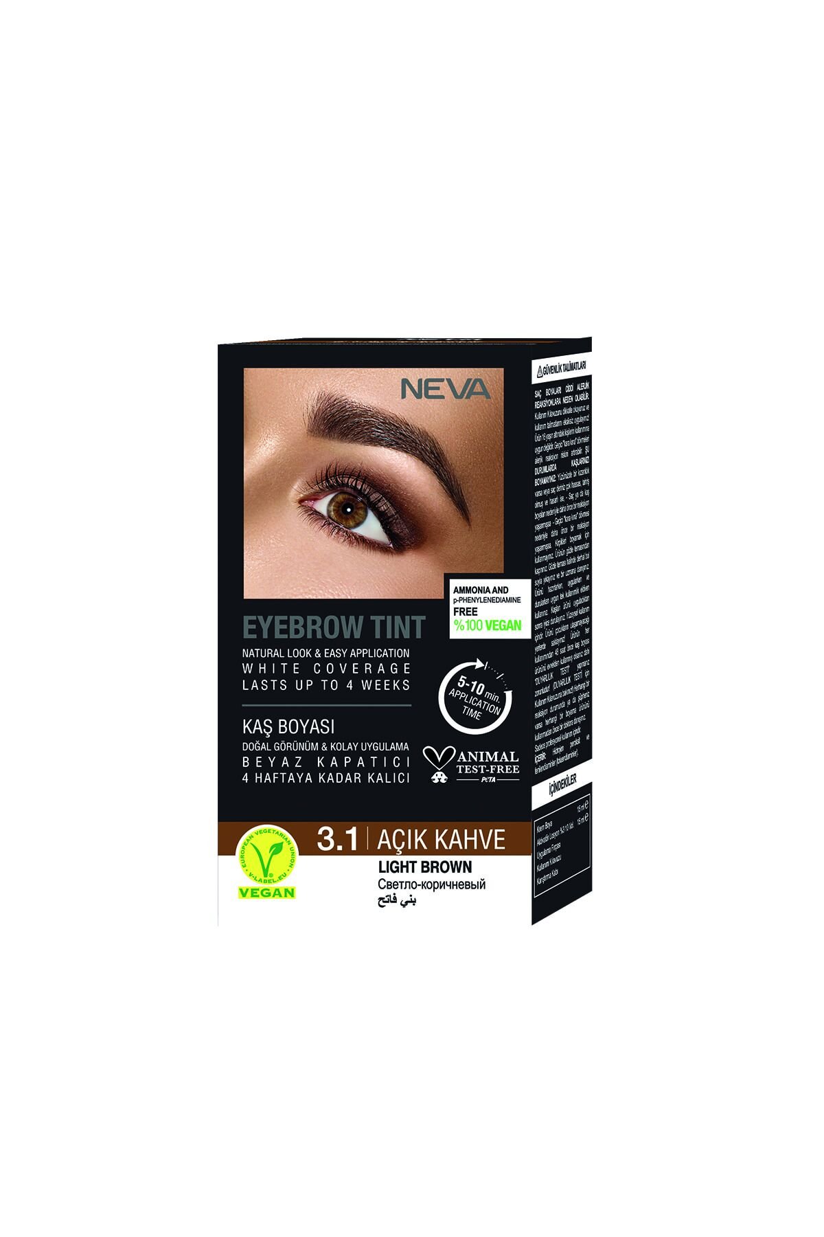 Neva Eyebrow Tınt Kaş Boyası 15ml (vegan) 3.1 Açık Kahve