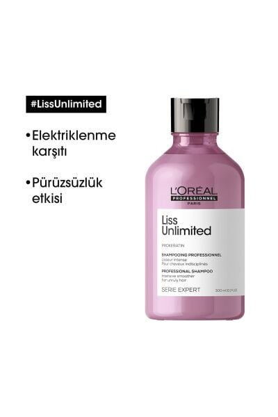 L'oreal Professionnel Serie Expert Liss Unlimited Elektriklenme Karşıtı ve Yumuşaklık Veren Şampuan 300 ml