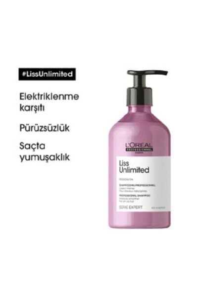 Loreal Professionnel Serie Expert Liss Unlimited Elektriklenme Karşıtı ve Yumuşaklık Veren Şampuan 500 ml