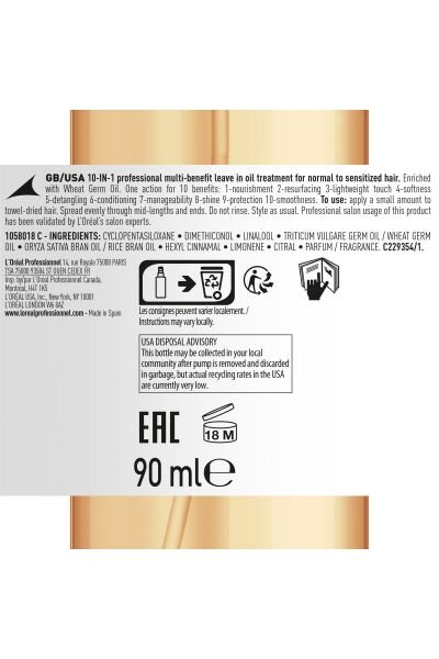 Loreal Professionnel Paris Series Expert Absolut Repair Molecular Çift Fazlı Profesyonel Bakım Yağı 90 ml