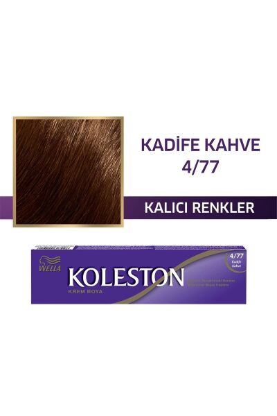 KOLESTON SAÇ BOYASI TÜP 4/77 KADİFE KAHVE