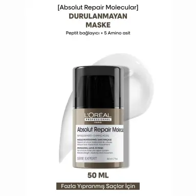 Loreal Professionnel Paris Serie Expert Absolut Repair Molecular Tüm Yıpranmış Saçlar İçin Durulanmayan Maske 50 ml