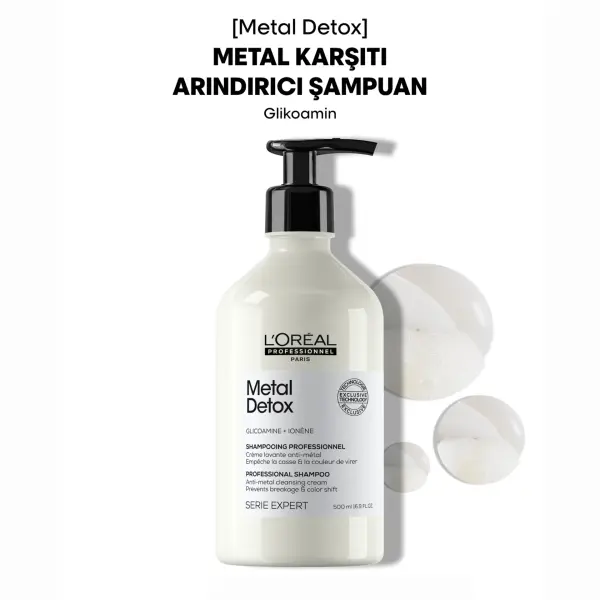 Loreal Professionnel Paris Serie Expert Metal Detox Renkli ve Açıcı ile İşlem Görmüş Saçlar İçin Metal Karşıtı Arındırıcı Şampuan 500 ml