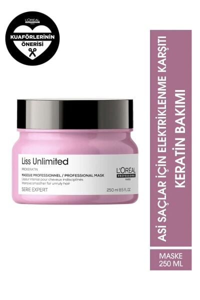 Loreal Professionnel Paris Serie Expert Liss Unlimited Elektriklenme Karşıtı ve Yoğun Yumuşaklık Veren Maske 250 ml