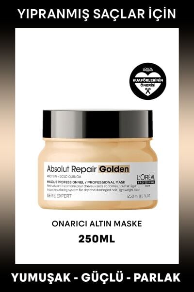 Loreal Professionnel Paris Serie Expert Absolut Repair Golden Yıpranmış Saçlar için Onarıcı Altın Maske 250 ml