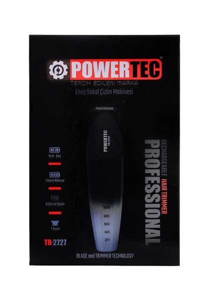 Powertec TR-2727 Black Ense Sakal Tıraş Makinesi