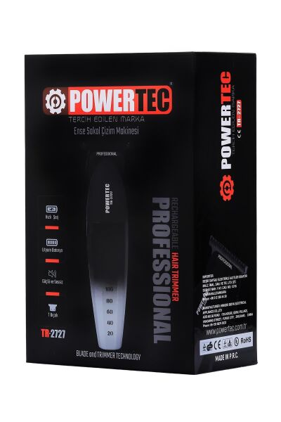Powertec TR-2727 Black Ense Sakal Tıraş Makinesi