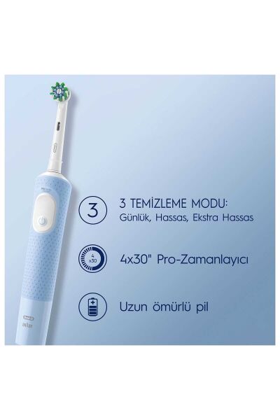 Oral-B D103 Vitality Pro Cross Action Şarjlı Diş Fırçası - Mavi
