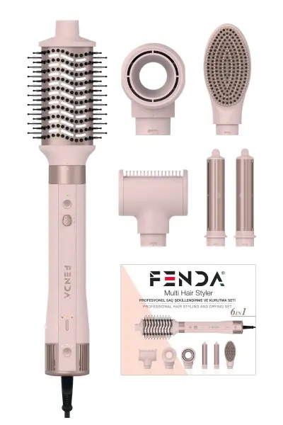 Fenda Saç Şekillendirme ve Kurutma Seti Pembe