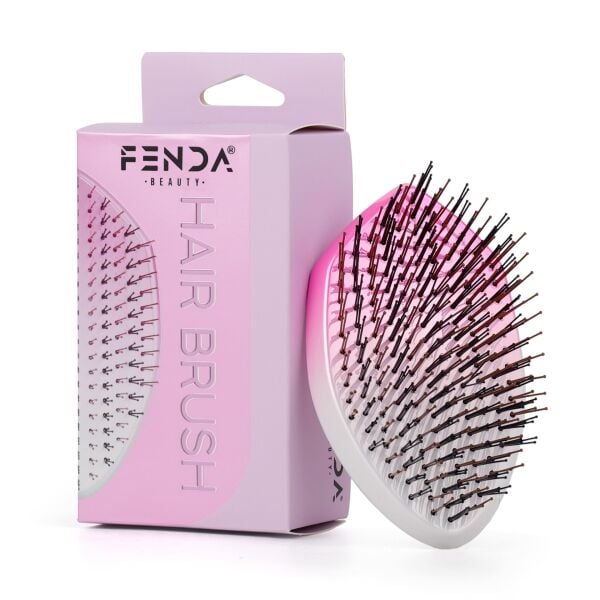 Fenda Profesyonel 4 Pinli Oval Pembe Saç Fırçası