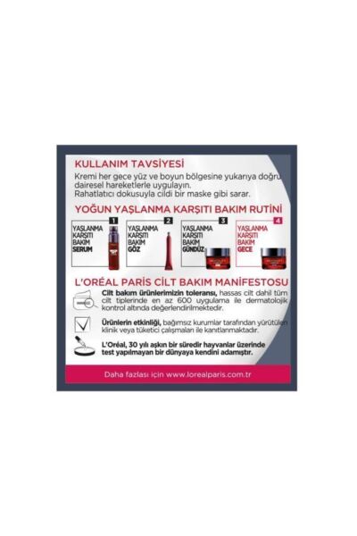 Loreal Paris Revitalift Lazer X3 Yoğun Yaşlanma Karşıtı Kremi Gece 50ml