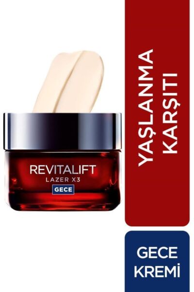 Loreal Paris Revitalift Lazer X3 Yoğun Yaşlanma Karşıtı Kremi Gece 50ml