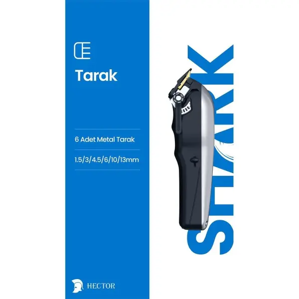Hector Shark Profesyonel Tıraş Makinesi Titanyum Gri