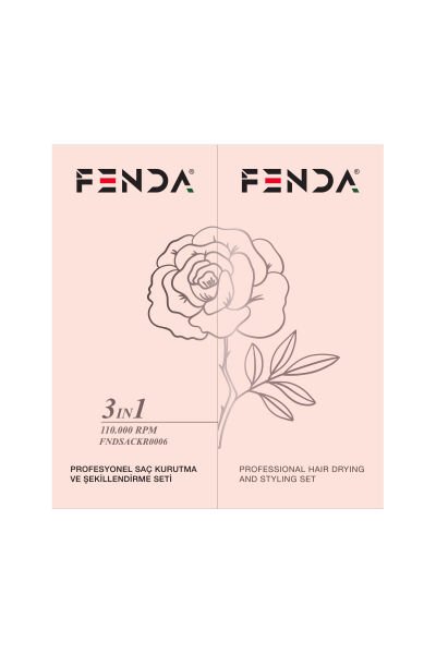 Fenda Saç Kurutma ve Şekillendirme Seti 3 in 1