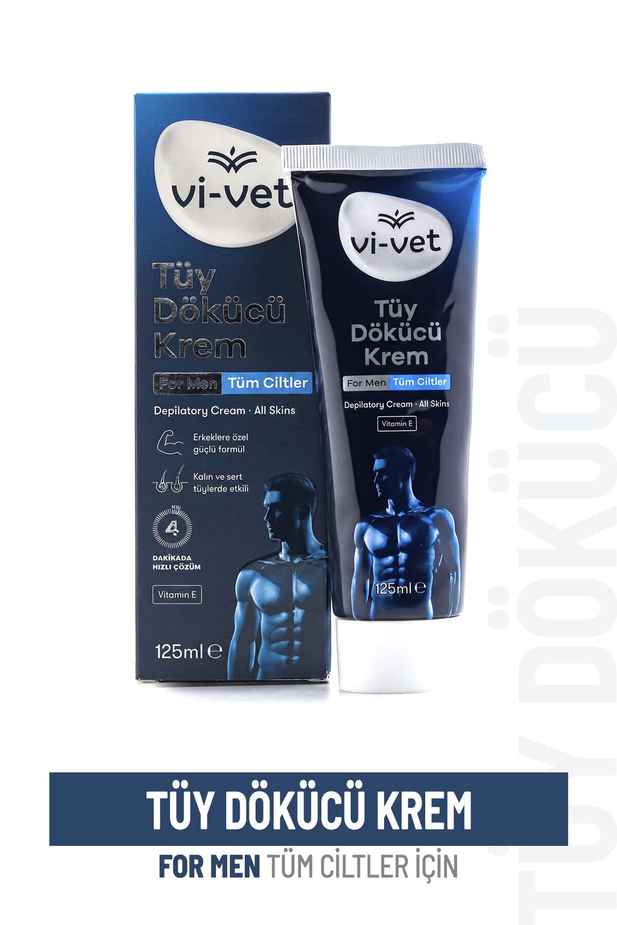 Vi-vet Tüy Dökücü Krem – For Men 125 ml Tüm Ciltler