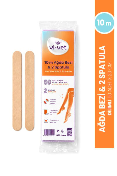 Vi-vet 10 m Dilimli Ağda Bezi ve Spatula