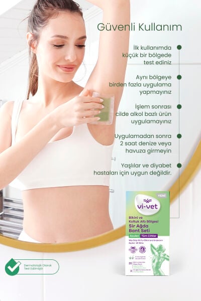 Vi-vet Bikini ve Koltuk Altı Bölgesi Sir Ağda Bant Seti Azulen