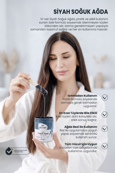 Vi-vet Siyah Soğuk Ağda 250 gr