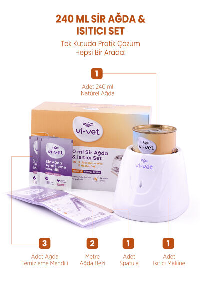Vi-vet 240 ml Sir Ağda & Isıtıcı Set