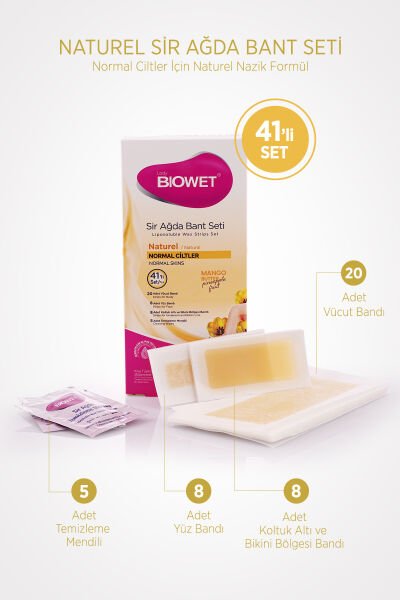 Biowet Sir Ağda Bant Seti Naturel 41'li