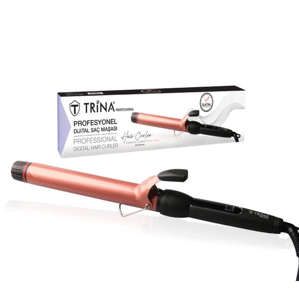 Trina Profesyonel Digital Hair Curler 32 mm Rose Gold Saç Maşası