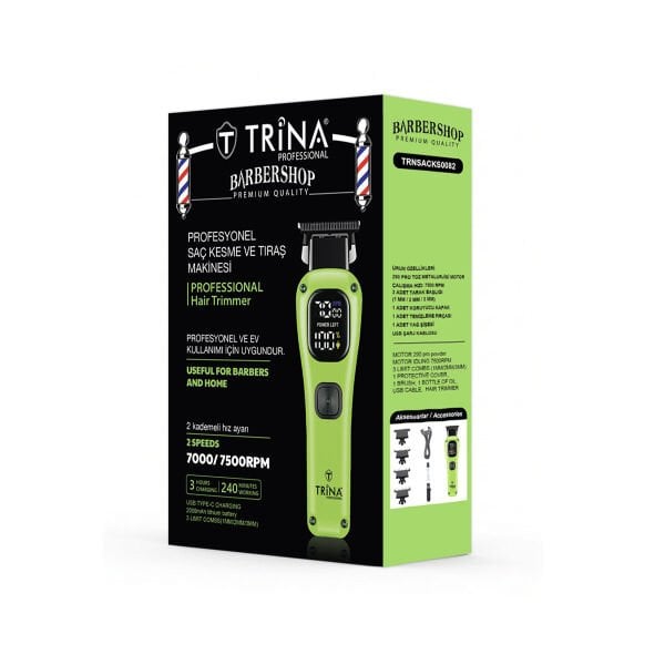 Trina Professional Saç Kesme Makinesi Yeşil