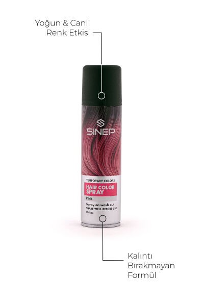 Sinep Renkli Saç Spreyi Pembe 150 ml