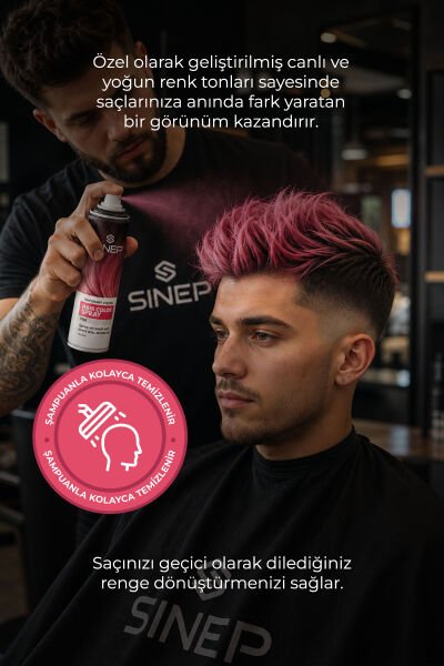 Sinep Renkli Saç Spreyi Pembe 150 ml