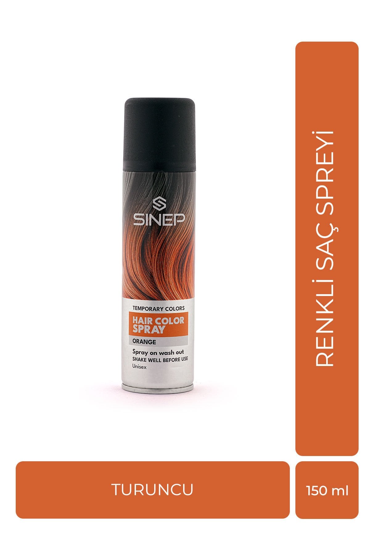 Sinep Renkli Saç Spreyi Turuncu 150 ml