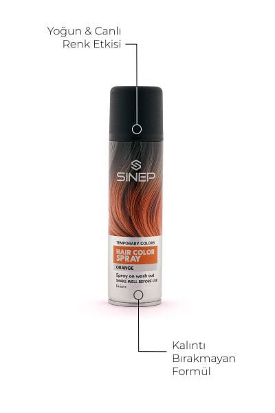 Sinep Renkli Saç Spreyi Turuncu 150 ml