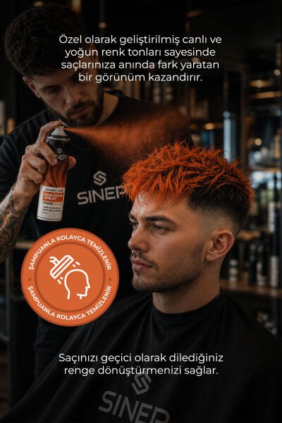 Sinep Renkli Saç Spreyi Turuncu 150 ml