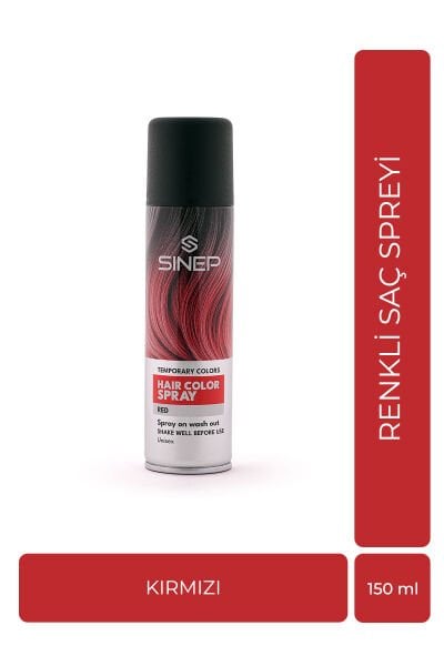 Sinep Renkli Saç Spreyi Kırmızı 150 ml