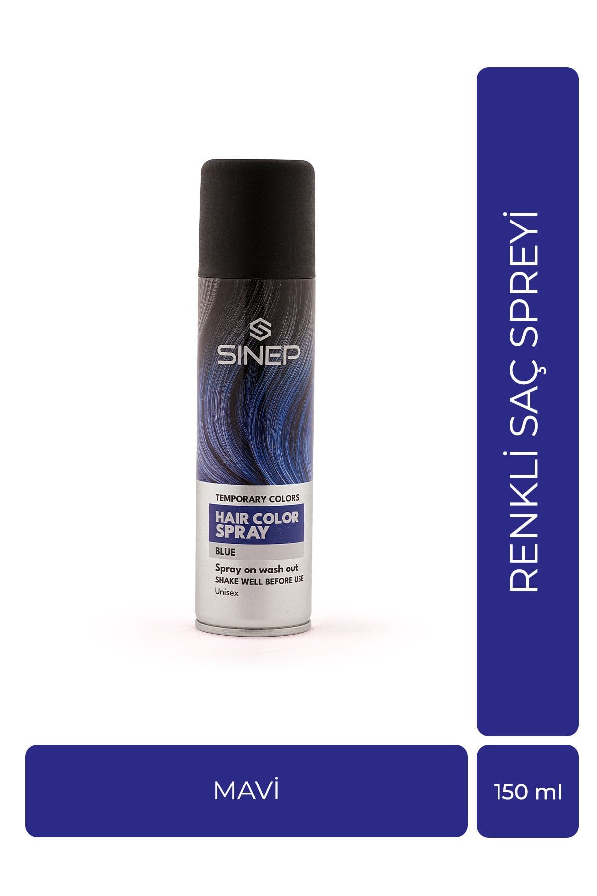 Sinep Renkli Saç Spreyi Mavi 150 ml