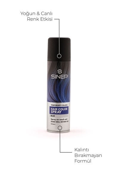 Sinep Renkli Saç Spreyi Mavi 150 ml