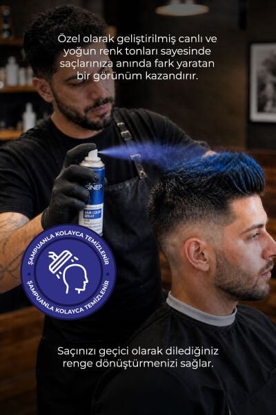 Sinep Renkli Saç Spreyi Mavi 150 ml